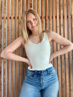 Double Layer V-Neck Tank Top - Off White