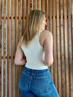 Double Layer V-Neck Tank Top - Off White
