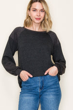 Monaco Rib Long Sleeve - Charcoal