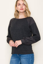 Monaco Rib Long Sleeve - Charcoal