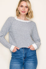 Navy Striped Pullover Sweater