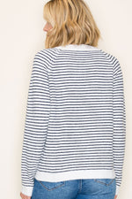 Navy Striped Pullover Sweater