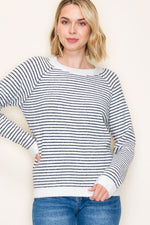 Navy Striped Pullover Sweater