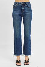 Ruby TC HR Crop Straight Raw Hem Risen Jeans