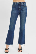 Ruby TC HR Crop Straight Raw Hem Risen Jeans