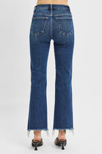 Ruby TC HR Crop Straight Raw Hem Risen Jeans