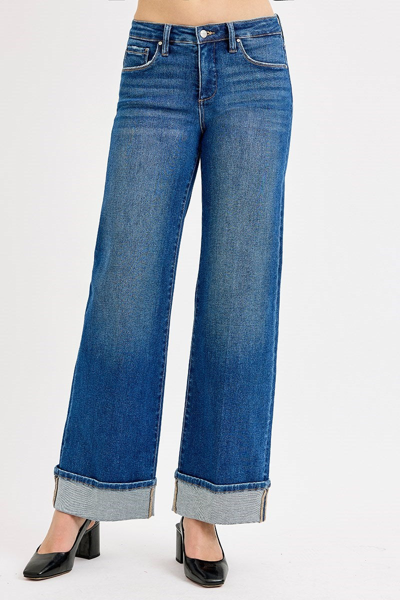 Wendy TC MR Wide Cuff Risen Jeans