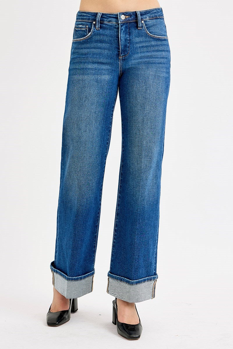 Wendy TC MR Wide Cuff Risen Jeans
