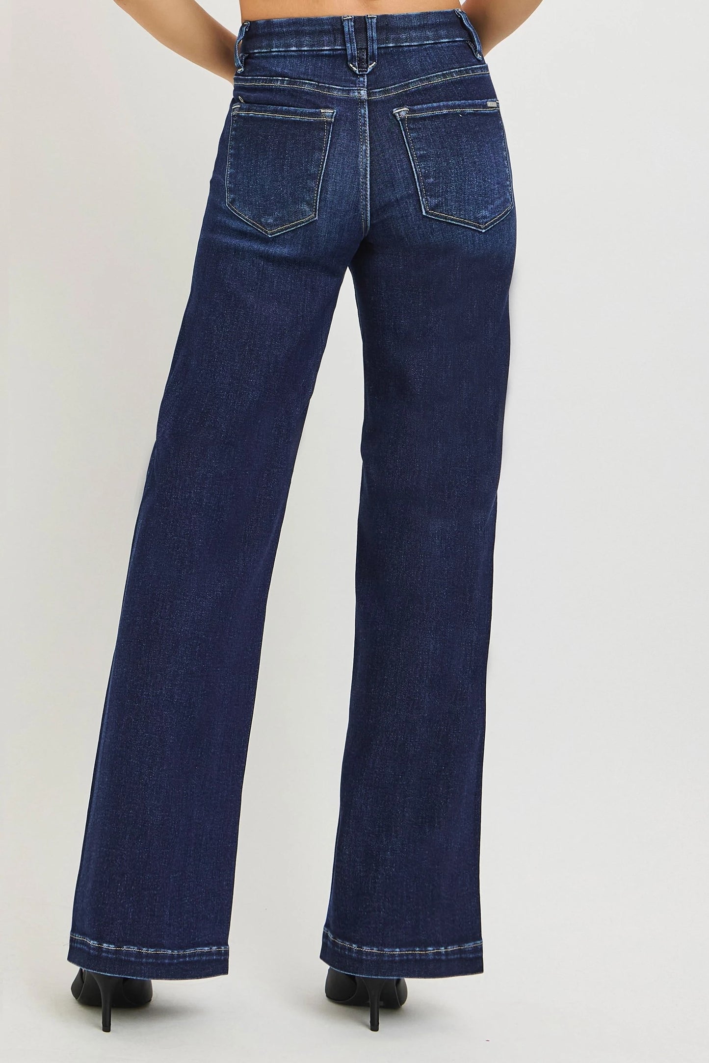 Jones MR Wide Leg Risen Jeans - Dark