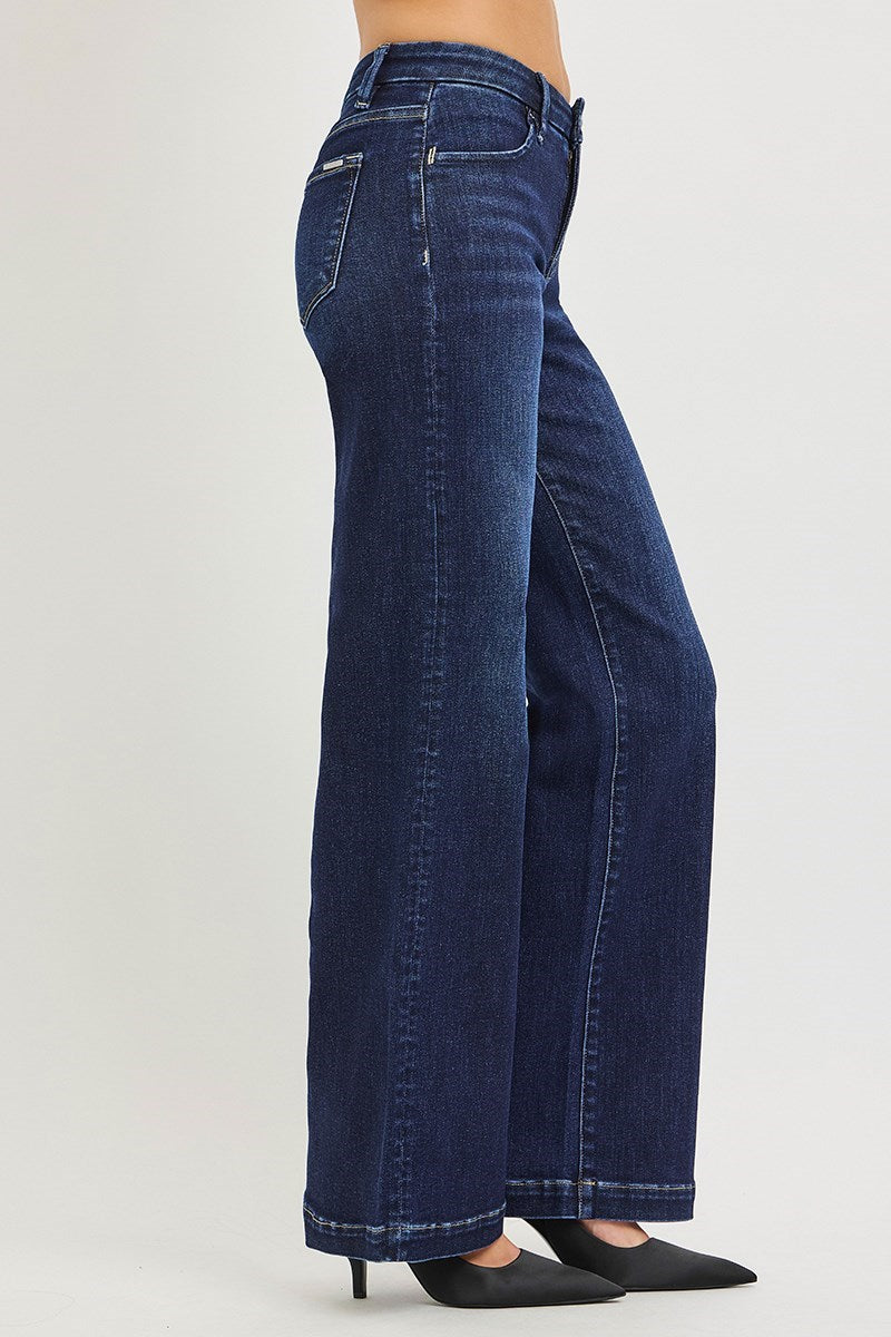 Jones MR Wide Leg Risen Jeans - Dark
