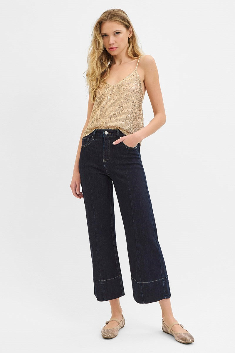 Gwen TC HR Crop Wide Seam Detail Risen Jeans