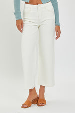 Lila Cream TC HR Crop Wide Leg Risen Jeans