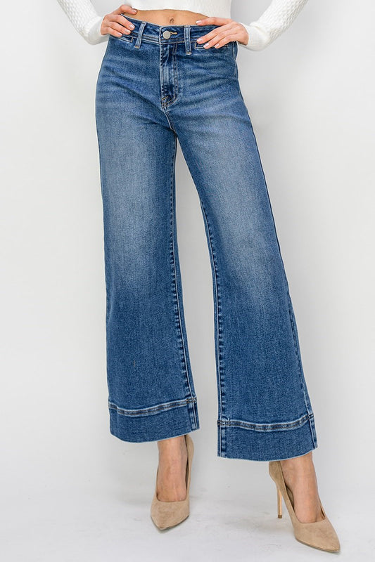Collins HR Crop Wide Leg Risen Jeans