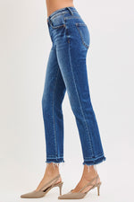 Holly HR Crop Straight Leg Risen Jeans