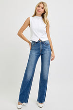 Wilson HR Wide Leg Raw Cut Hem Risen Jeans