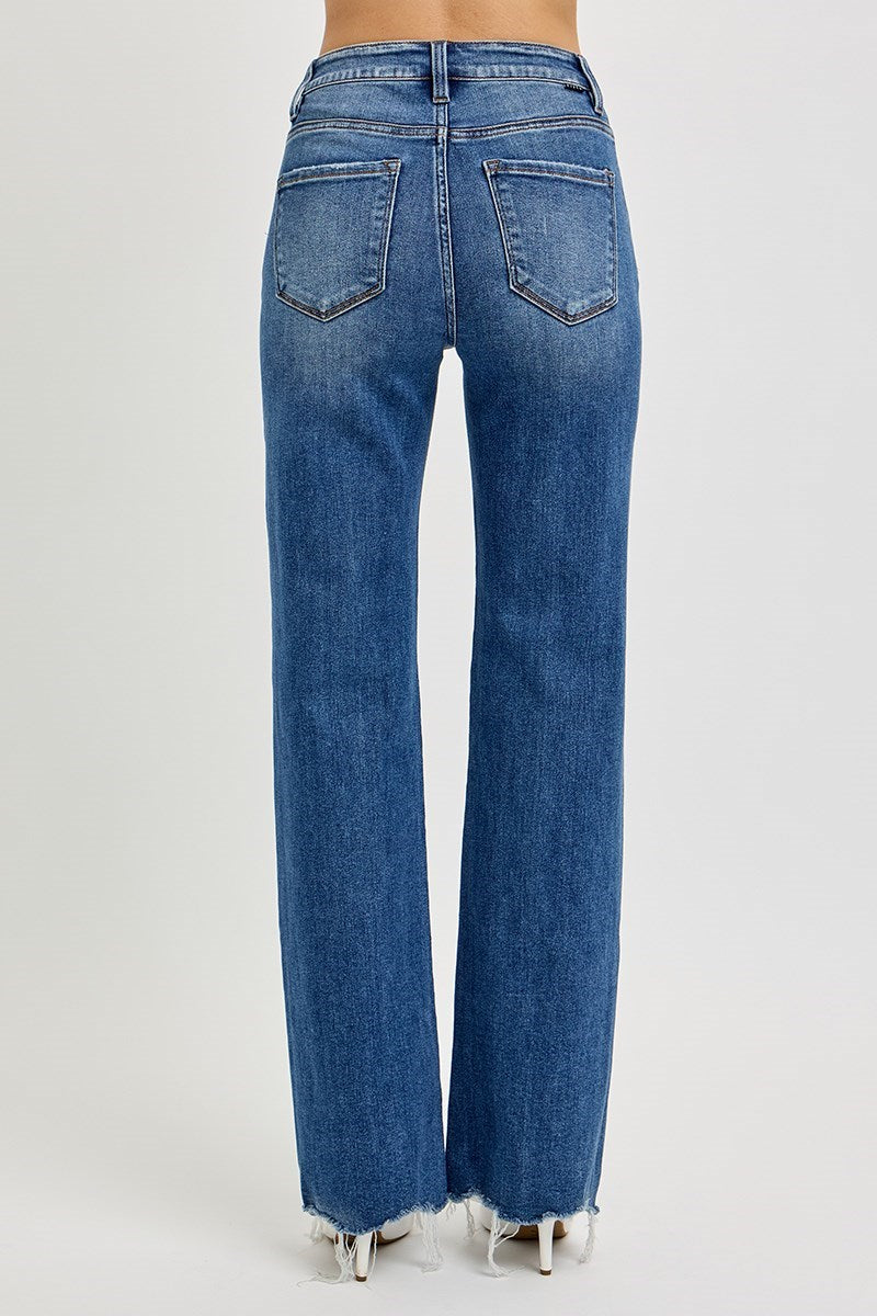 Wilson HR Wide Leg Raw Cut Hem Risen Jeans
