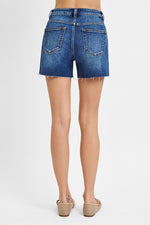 Kylie HR Raw Hem Side Slit Risen Shorts