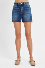 Kylie HR Raw Hem Side Slit Risen Shorts