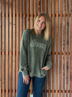 Ribbed Acid Wash Vintage Iowa with Pockets