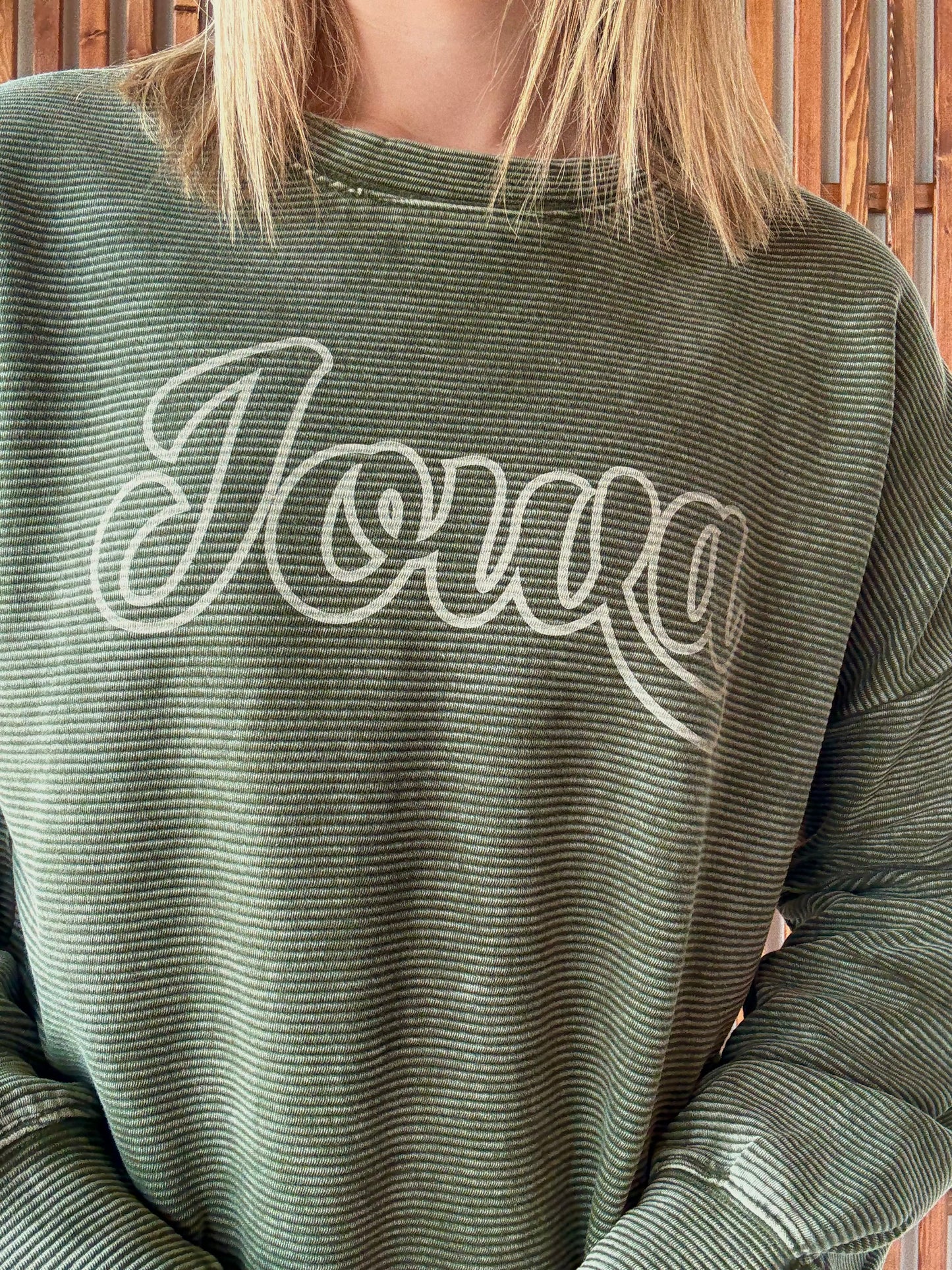 Ribbed Acid Wash Vintage Iowa with Pockets