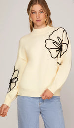 Flower Embellishment Sweater