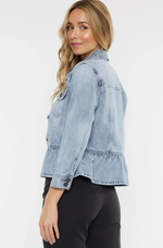 Light Wash Denim Peplum Jacket
