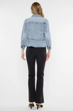 Light Wash Denim Peplum Jacket