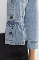 Light Wash Denim Peplum Jacket