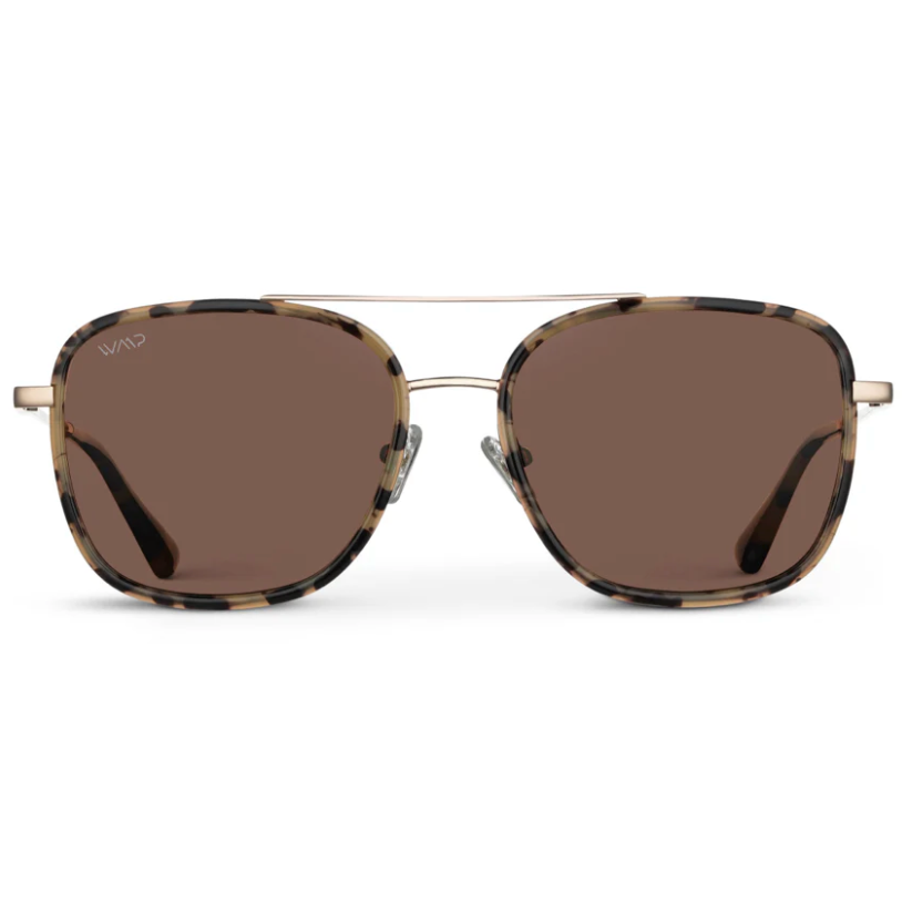 Gia Sunglasses: Beige Tortoise / Brown Lens