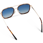 Gia Sunglasses: Brown Tortoise / Gradient Blue Lens