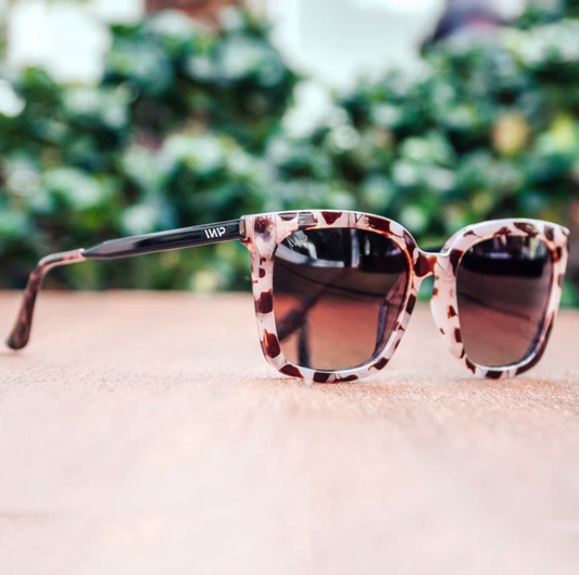 Madison Sunglasses: Blush Pink Tortoise / Gradient Brown Lens