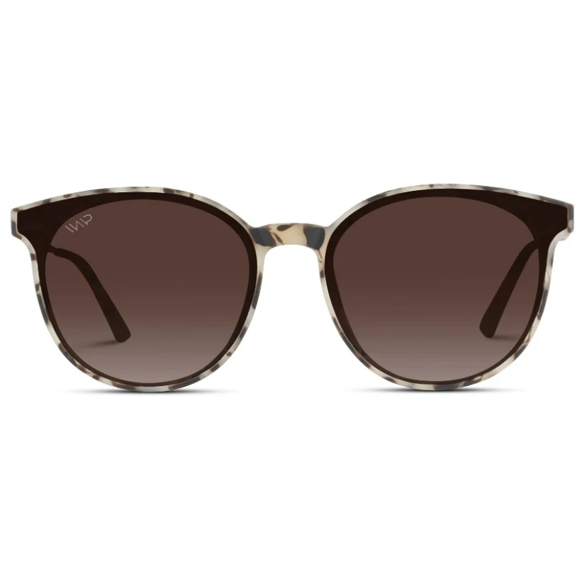 Aubrie Sunglasses: Beige Tortoise Frame/Gradient Brown Lens