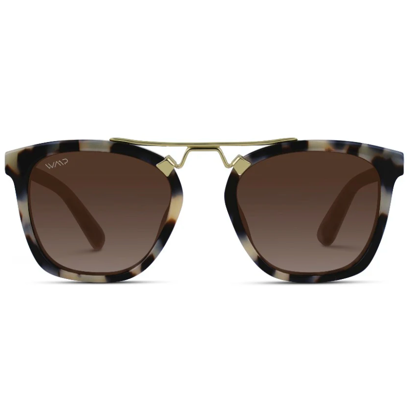 Demi Sunglasses: Beige Tortoise / Brown Gradient Lens