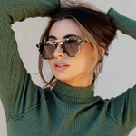 Demi Sunglasses: Beige Tortoise / Brown Gradient Lens