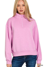 Scuba Half Zip Pullover - Mauve