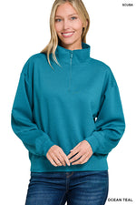 Scuba Half Zip Pullover - Ocean Teal
