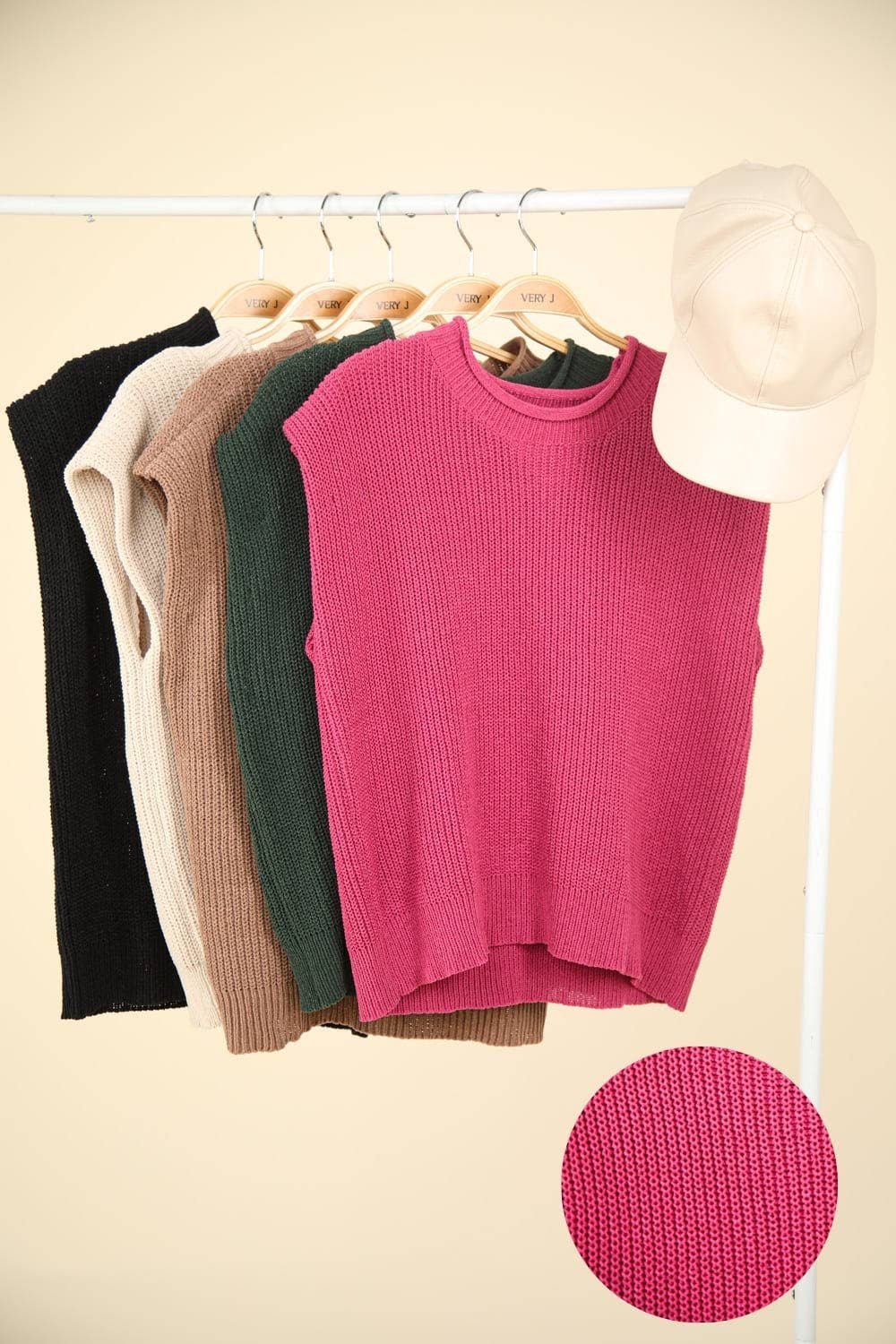 Oversized Soft Knit Sweater Vest Top