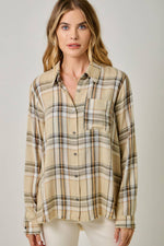 Washed Plaid Button Down Shirt: Washed Sand