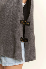 Buckled Oversized Sweater Vest - Charcoal
