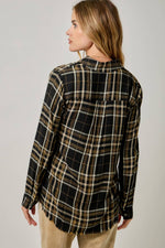 Washed Plaid Button Down Shirt: Washed Black