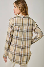 Washed Plaid Button Down Shirt: Washed Sand