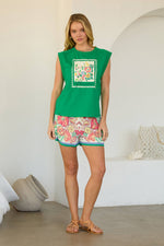 Flower Graphic Embroidered Tee