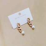 Twirling Pearl Chain Drop Earrings - WATERPROOF