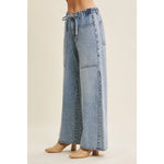 Denim Washed Oversized Wide-Leg Jeans