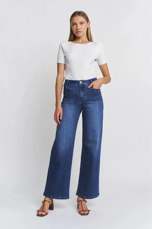 Mabel HR Wide Leg Comfort Fit Mica Jeans