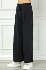 Wide-leg Pants With Drawstring Waist - Black