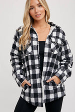 Buffalo Plaid Sherpa Lined Shacket - Black Plaid