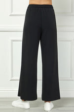 Wide-leg Pants With Drawstring Waist - Black