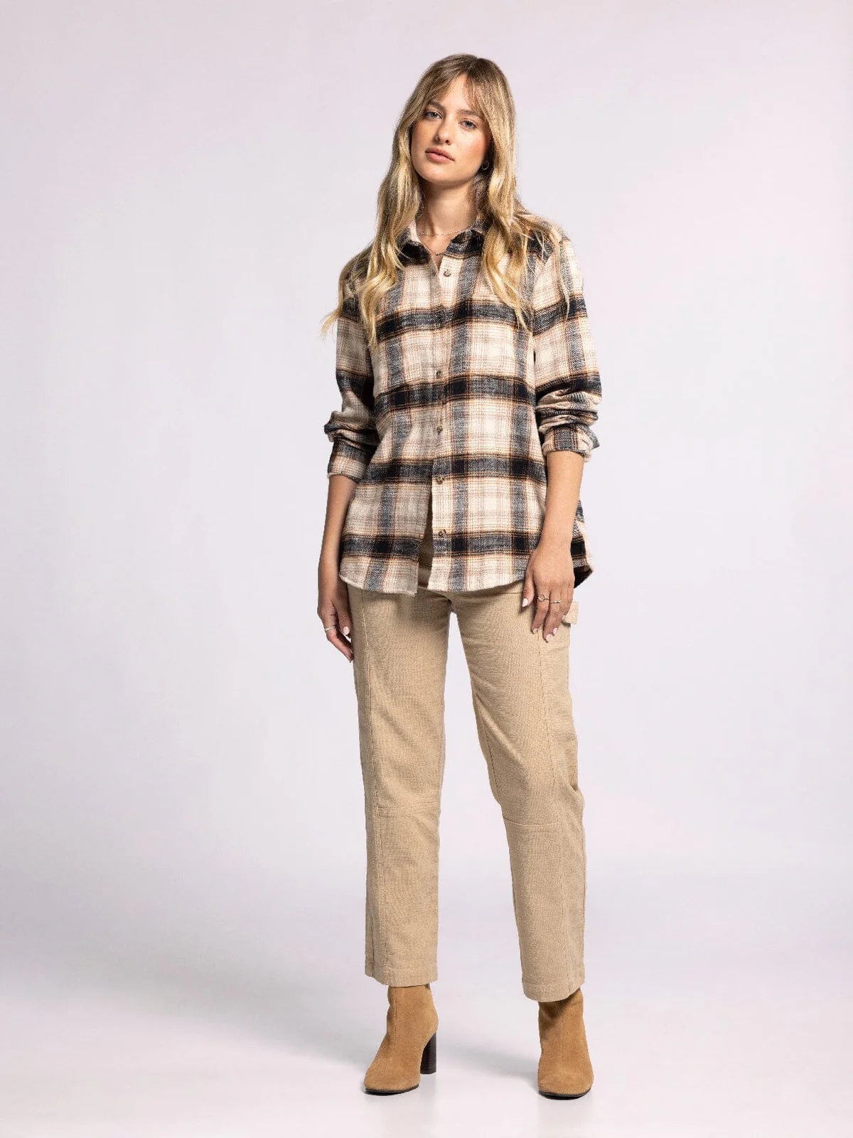 Barry Shirt - Sand Black Plaid