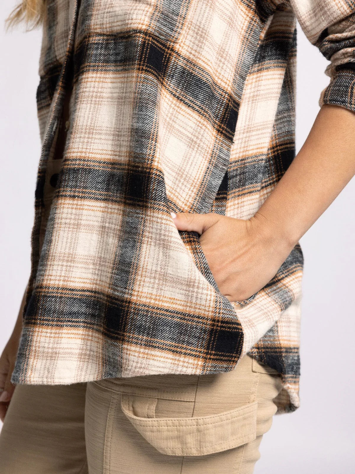 Barry Shirt - Sand Black Plaid